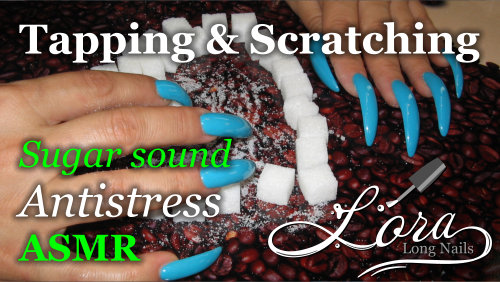 Tapping & Scratching sugar squares (asmr, relaxing, long nails, longvideo)