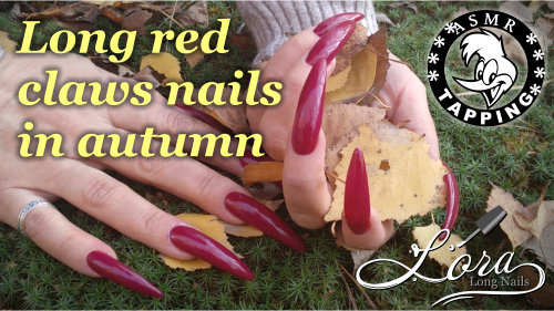 RED CLAWS & AUTUMN (asmr, no talking, sharp long nails)