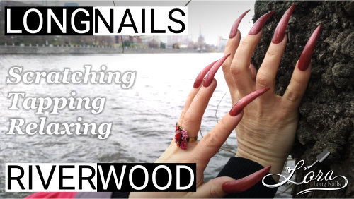 River Sounds & Scratching Wood & Granite Tapping (long nails, relaxing)