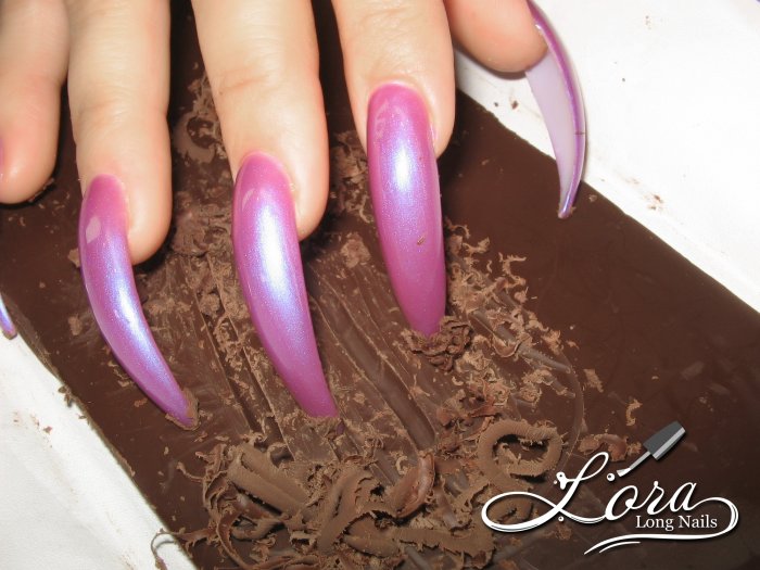 Photo session for video of long nails and chocolates (archive 19.09.2018)