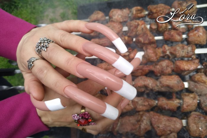 LONG NAILS FRENCH 🥙 Cooking spring shashlik (kebab)