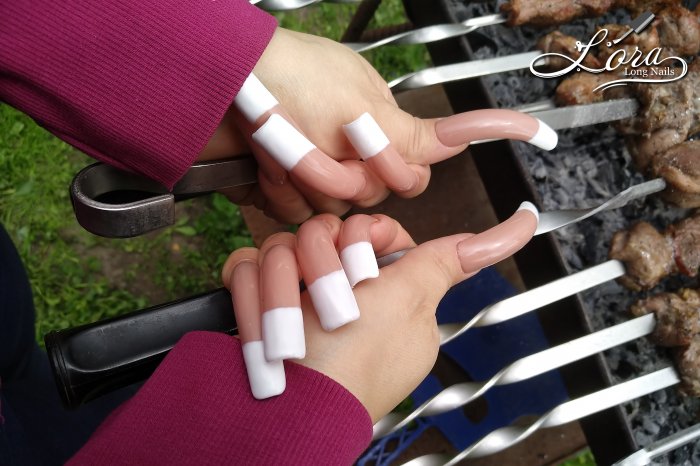 LONG NAILS FRENCH 🥙 Cooking spring shashlik (kebab)