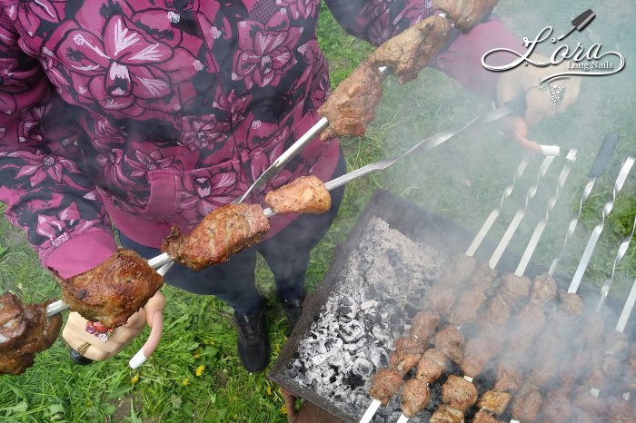 LONG NAILS FRENCH 🥙 Cooking spring shashlik (kebab)