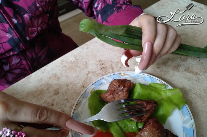 LONG NAILS FRENCH 🥙 Cooking spring shashlik (kebab)