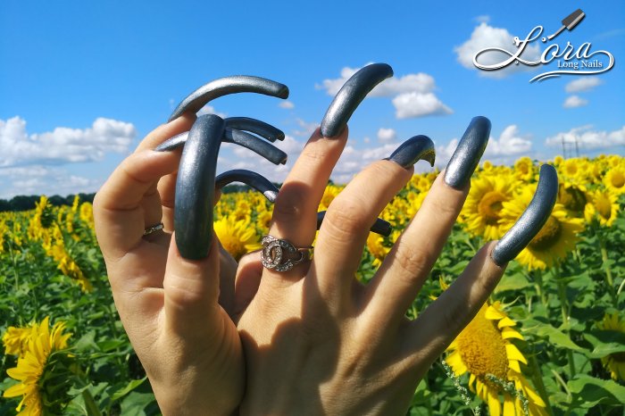 🌻 Sunflowers 🚗 Car and LONG NAILS