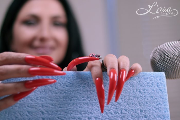 Photo shoot 😶‍🌫️ Styrofoam ASMR - red long nails, rings and bracelets