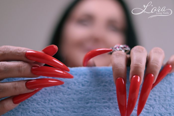 Photo shoot 😶‍🌫️ Styrofoam ASMR - red long nails, rings and bracelets