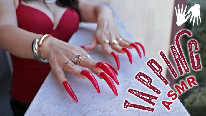 Asmr Tapping Red Claws Long Nails Lora Long Nails