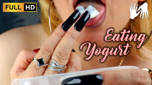 Eating Yogurt & Licking Long Nails