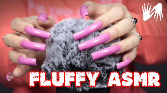 Fluffy Mic Scratching With Long Pink Nails ️ Simulated Scalp Massage