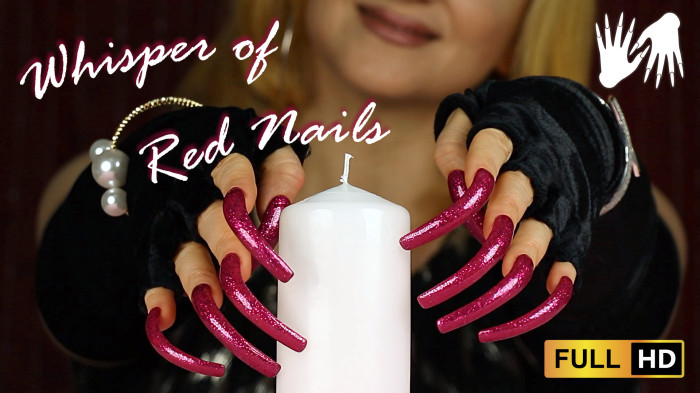 Asmr Whisper Of Red Nails In The Dark Candle Tapping Lora Long Nails