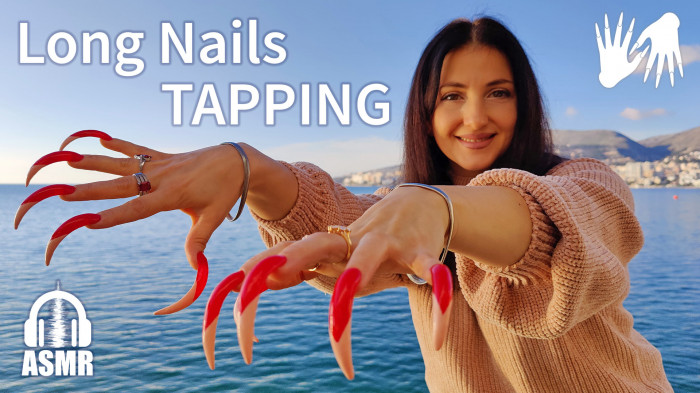 ASMR Long Nails Tapping Near The Sea Lora Long Nails