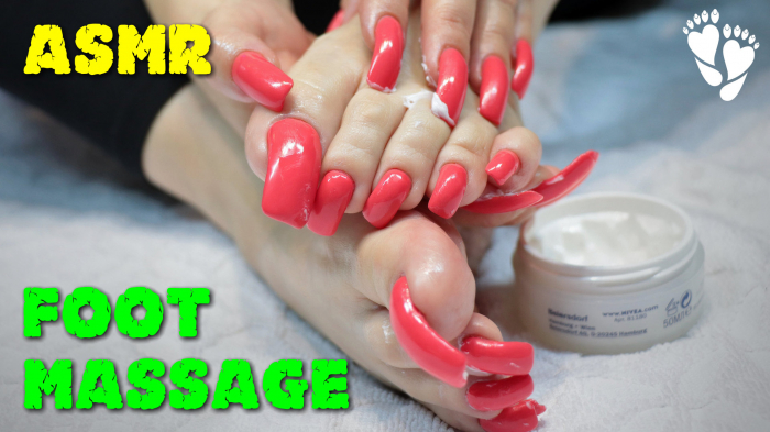 Foot massage ASMR 💖 How I care my feet 💖 Long toenails - Lora Long Nails