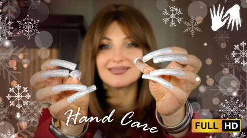 Hand Care with Long Nails - asmr, tapping